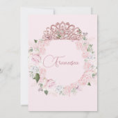 Invitation Aquarelle rose pâle de Quinceanera (Dos)