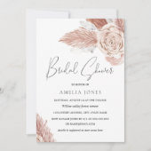 Invitation Aquarelle rose pâle Fête des mariées Fleurs Boho (Devant)