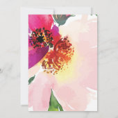 Invitation Aquarelle rose pâle Fête des mariées florale (Dos)
