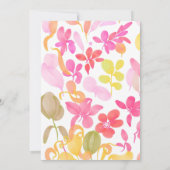 Invitation Aquarelle rose pâle fleur sauvage 1er anniversaire (Dos)