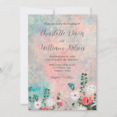 Invitation Aquarelle rose pâle Fleur sauvage Jardin Mariage (Devant)
