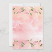 Invitation Aquarelle rose pâle Floral (Dos)