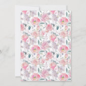 Invitation Aquarelle rose pâle Floral Anniversaire (Dos)