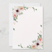 Invitation Aquarelle rose pâle Floral Joli Mariage (Dos)