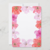 Invitation Aquarelle rose pâle jour d'anniversaire de la flor (Dos)