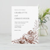 Invitation Aquarelle rose pâle lin mariage (Debout devant)