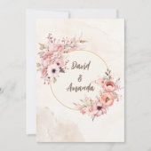 Invitation Aquarelle rose pâle Mariage Floral (Devant)