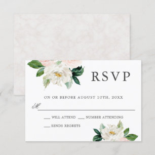 Invitation Aquarelle rose pâle Mariage floral RSVP