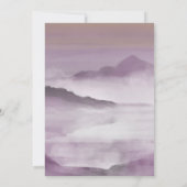Invitation Aquarelle rose pâle mariage paysage brouillard (Dos)