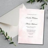 Invitation Aquarelle rose pâle Minimal mariage élégant