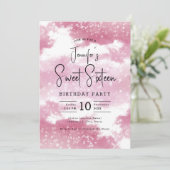 Invitation Aquarelle rose pâle Nuages Doux 16 Partie (Debout devant)