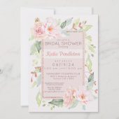 Invitation Aquarelle rose pâle Rose Feminine (Devant)