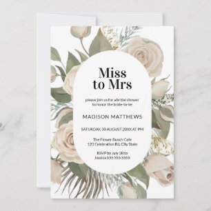 Invitation Aquarelle rose pâle Rose Fête des mariées florale