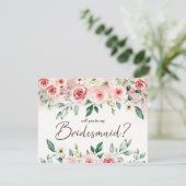 Invitation Aquarelle rose pâle Soyez ma femme de ménage (Debout devant)