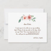 Invitation Aquarelle rose pâle Soyez ma femme de ménage (Dos)