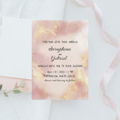 Invitation Aquarelle rose paradisiaque