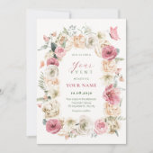 Invitation aquarelle rose pastel (Devant)