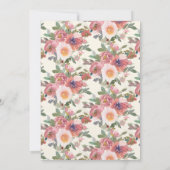 Invitation Aquarelle rose Peach Floral 60e anniversaire (Dos)