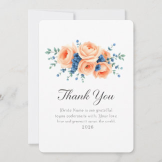 Invitation Aquarelle Rose Pêche et Baie Bleue