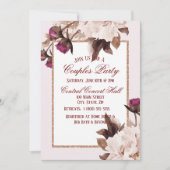 Invitation Aquarelle rose Peony Floral Couples Party (Devant)