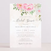 Invitation Aquarelle rose Pierre florale Fête des mariées élé