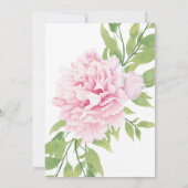 Invitation Aquarelle rose pivoine florale | MARIAGE (Dos)