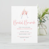 Invitation aquarelle rose pour brunch de mariage (Debout devant)