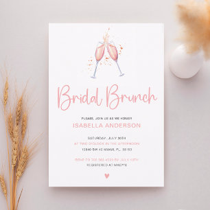 Invitation aquarelle rose pour brunch de mariage
