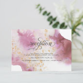 Invitation Aquarelle Rose Quartz Gold Geode BarefootBride™ (Debout devant)