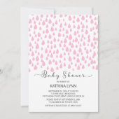 Invitation Aquarelle rose Raindrops Baby shower filles (Devant)