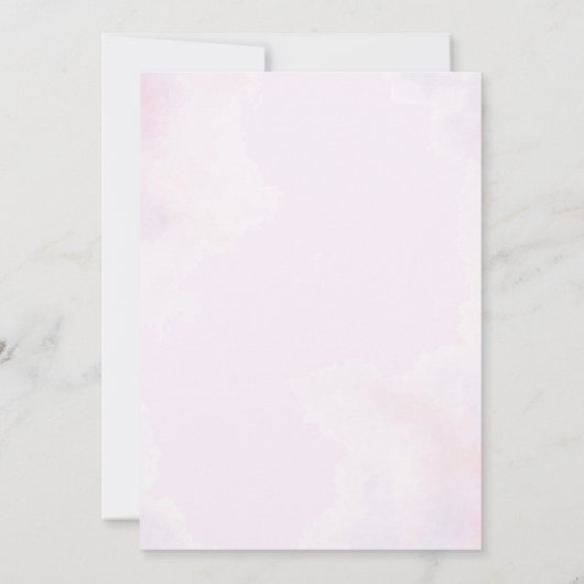 Invitation Aquarelle rose romantique Gris Inséparables Monogr (Dos)