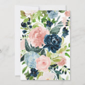 Invitation Aquarelle rose Rose Floral Bridal Brunch (Dos)