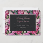 Invitation Aquarelle rose Rose Floral - Mariage (Devant)