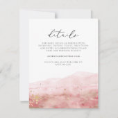 Invitation Aquarelle rose rose JAUNE Détails Or Élégant (Devant)