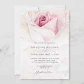 Invitation Aquarelle rose rose moderne Mariage de script Flor (Dos)
