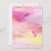 Invitation Aquarelle rose rose pâle (Dos)