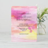 Invitation Aquarelle rose rose pâle (Debout devant)