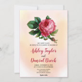 Invitation Aquarelle rose rose rose rose rose rose romantique (Devant)
