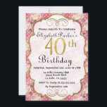 Invitation Aquarelle rose Roses et coeurs 40e anniversaire<br><div class="desc">Aquarelle rose et crémeuse blanche Rose Floral et Coeurs minuscules Ultra Feminine 40e anniversaire Invitations. Il Est Facile De Changer L'Exemple De Texte En Vous Propre En Cliquant Sur Personnaliser. Cliquez Sur Personnaliser Pour Modifier Le Type De Police, La Couleur De Police, La Taille De Police Ou Pour Ajouter/Supprimer/Modifier Le...</div>