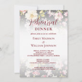 Invitation Aquarelle rose Roses jaunes, noir flou, Mariage (Devant)