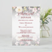 Invitation Aquarelle rose Roses jaunes, noir flou, Mariage (Debout devant)