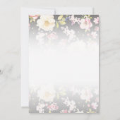 Invitation Aquarelle rose Roses jaunes, noir flou, Mariage (Dos)