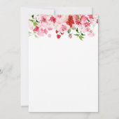 Invitation Aquarelle rose rouge Fête des mariées florale (Dos)