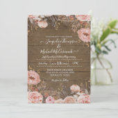 Invitation Aquarelle rose rousse rousse Rose floral (Debout devant)