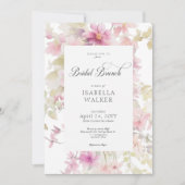 Invitation Aquarelle rose rustique & Sage Brunch nuptial flor (Devant)