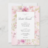 Invitation Aquarelle rose rustique & Sage Brunch nuptial flor (Devant)