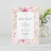 Invitation Aquarelle rose rustique & Sage Brunch nuptial flor (Debout devant)