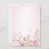 Invitation Aquarelle rose rustique & Sage Brunch nuptial flor (Dos)