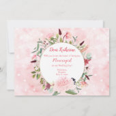 Invitation Aquarelle Rose Serez-Vous Ma Fille Fleur (Dos)