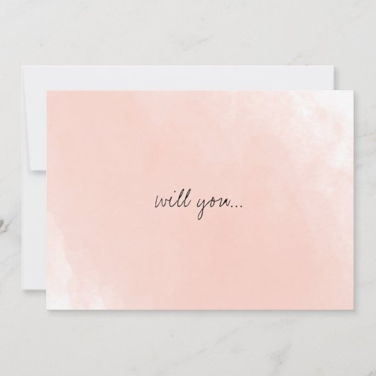 Invitation Aquarelle rose Simple Serez-Vous Ma Femme D'Accuei (Devant)